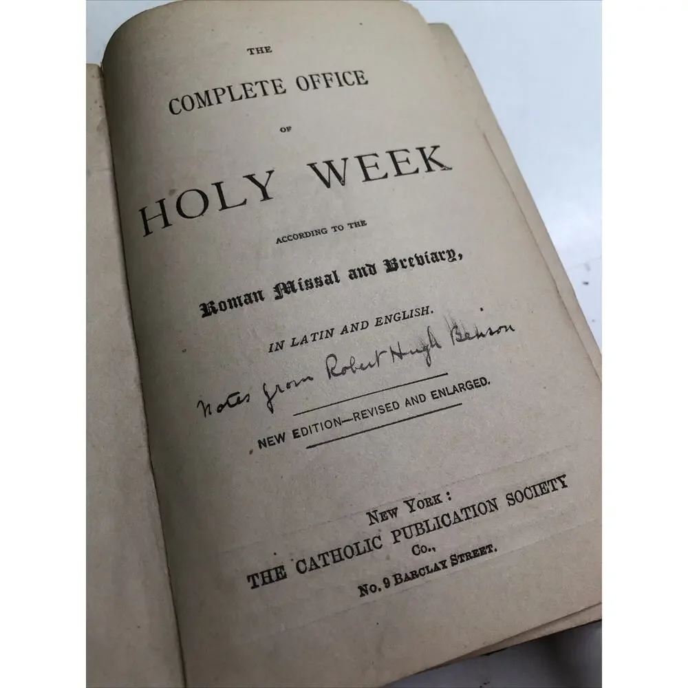 THE COMPLETE OFFICE OF HOLY WEEK Acc. to Roman Missal & Breviary Latin & English